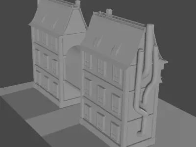Steampunk House Low-poly 3D model
