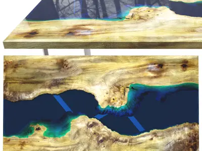Epoxy resin table 3D model