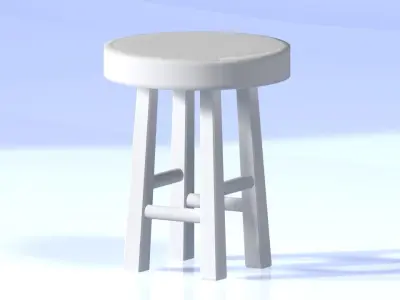 Wood Stool Low-poly 3D model purchase