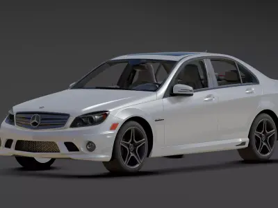 Mercedes AMG C63 Low-poly 3D model