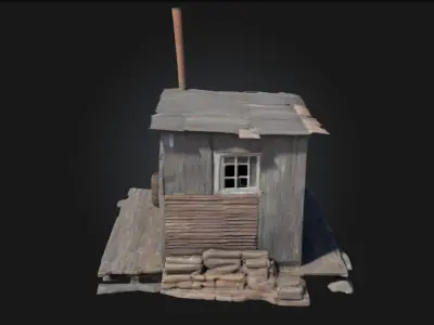 Rustic Shack  Weathered Shelter of Simplicity and Survival 3D model