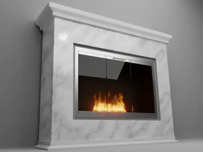 marble fireplace 3D model