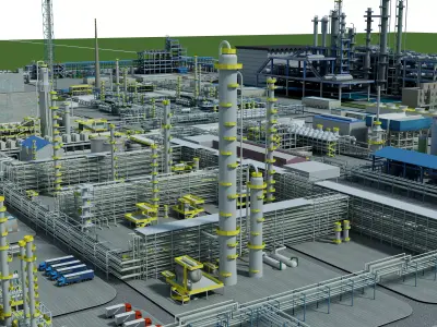 Chemical Factory Scene 3D model 3D model