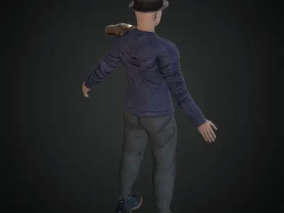  Steampunk rigged character Low-poly 3D model