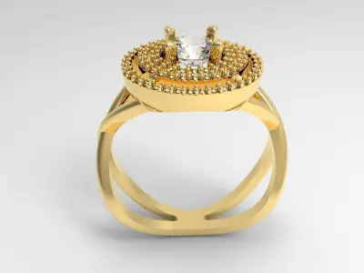 Woman Ring with stones exclusive design 3D print model