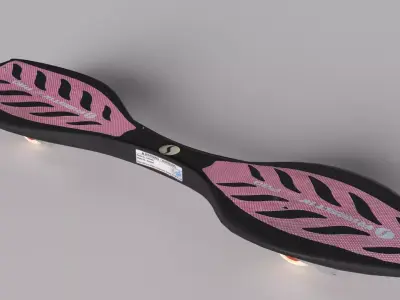 Waveboard hoveboard leaves Free low-poly 3D model