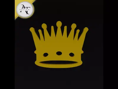 Simple Crown Symbol - 2D Art Free 3D print model buy