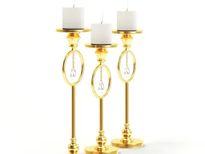 Golden Candlesticks 3D model