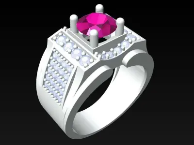 Diamond Rings - Mens Ring - N5241 3D print model