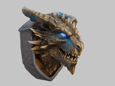 Ethereal Dragon Visage Low-poly 3D model