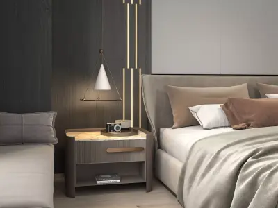 Modern Bedroom Scene 23 3D model