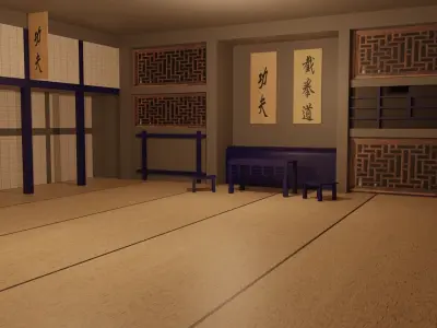 Karate Hall Low-poly 3D model