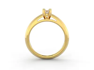 D-1693 diamond engagement ring gold 3D print model