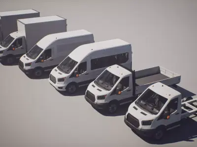 Commercial Vehicles - Transit - Game Ready Vehicle Low-poly 3D model