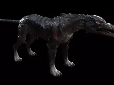 Dark-style leopard 3D model