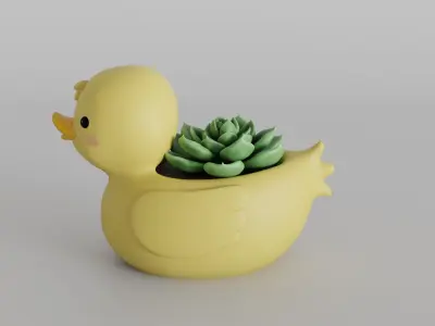 Cute and Whimsical Duck Figurine Planter 3D print model