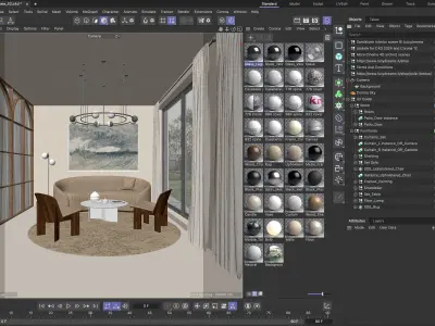 Sandstone interior scene 3D model