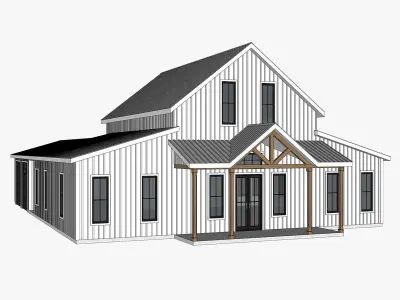Barndominium House 075 -Archimple LLC Low-poly 3D model