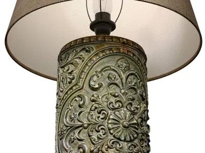 Green Copper Arabic Oriental Nightstand bedside Metal Table Lamp 3D model