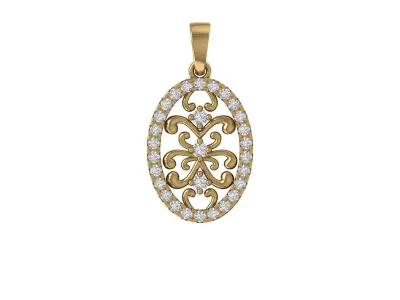 Oval Filigree Pendant 3D print model