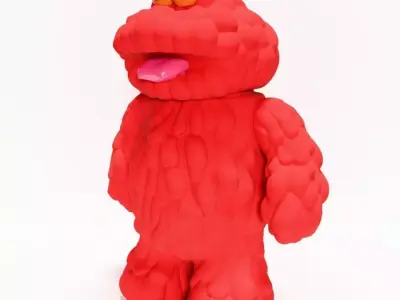 Red Sofubi Style Muckey POP MART toy 3D print model