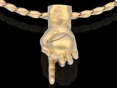 Hand and Tennis ball pendant gold printable jewelry 3D model 3D print model