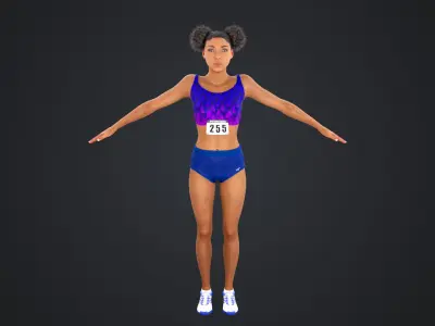Athlete Runner Low-poly 3D model
