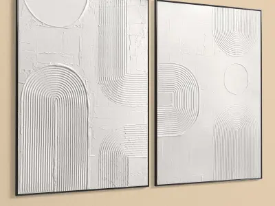 Plaster Two Photo Frame 261 Low-poly 3D model