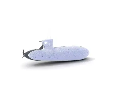 Black Stealth Submarine model pack Low-poly 3D model