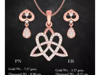 Pendant Earrings combo - 1153 3D print model