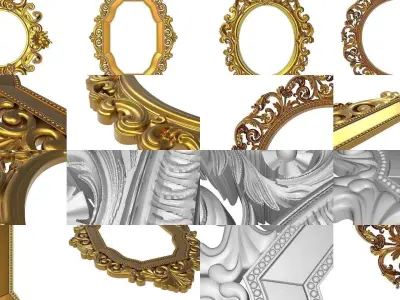 20 carved frames set 3D Model Collection
