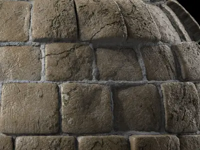 Stone Wall Materials 47- Stone By Moss Sbsar Pbr 4k Seamless Texture