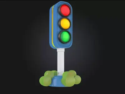Toy Traffic Light  Playful Signal for Miniature Worlds 3D model