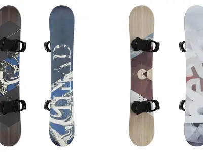 Snowboards BLENDER 3D Model Cycles 3D model