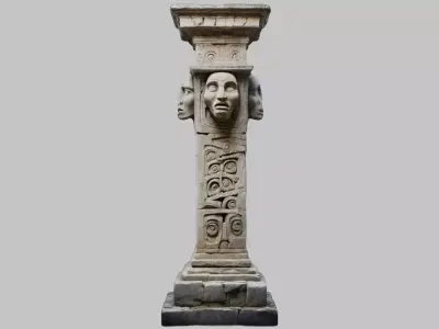 Ancient stone pillar Low-poly 3D model purchase