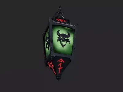 Stylized Floating Soul Lantern Low-poly 3D model