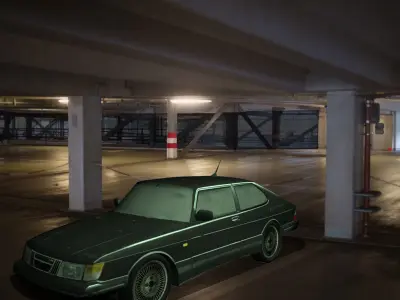 SAAB 900 Low-poly 3D model