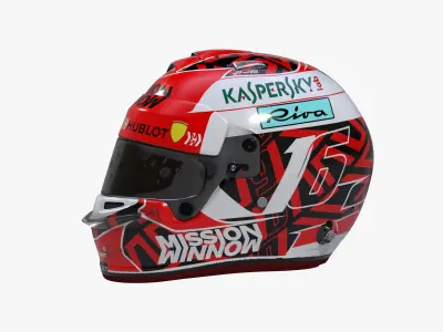 Leclerc helmet 2020 Low-poly 3D model