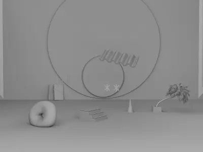 modern scene  Free low-poly 3D model