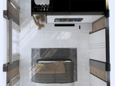 Luxury Modern Interior Design Bedroom with Walking Closet 3D model