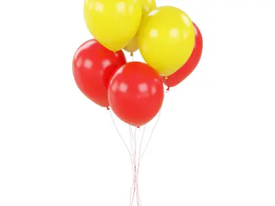 Festive colorful balloons 3D model