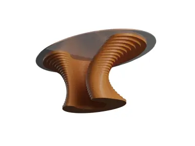 Parametric Wavy Wooden Furniture 02 - Coffee Table 3D model