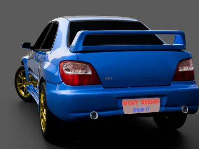 Subaru Impreza WRX Rigged 3D model