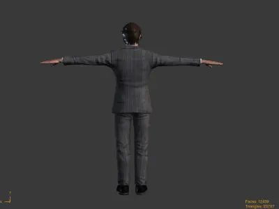 Low-Poly Office Boy 3D Model T Pose  Game Ready Low-poly 3D model