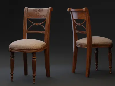 Classic Vintage Chair Low-Poly Low-poly 3D model