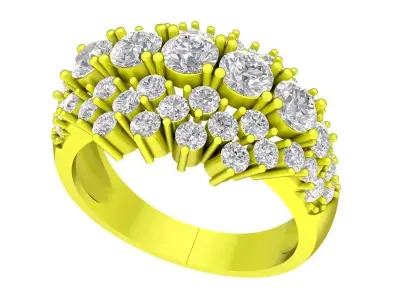 7019 luxury hongkong diamond women ring 3D print model