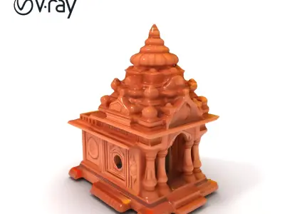 Intricate Temple Architectural Model Pack Low-poly 3D model
