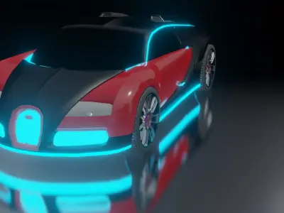 BUGHATTI VEYRON SCIFI and grass 3D model