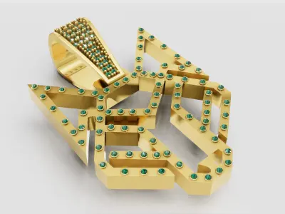 gold pendant  3D printable model   3D print model