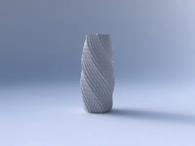 Vase twisted hexagon with bent extruded pattern 3D print model